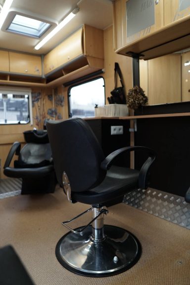 Das Haarmobil von innen